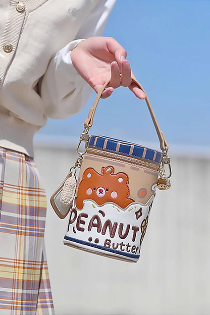 Embroidered Peanut Butter Lolita Bucket Bag