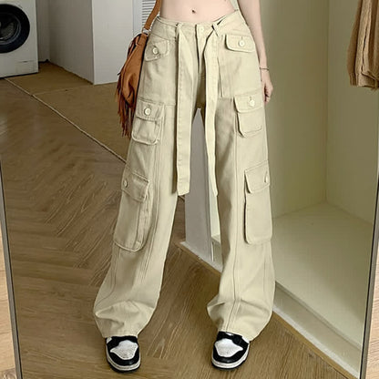 Collar Sleeveless Casual Round Cargo Chain Pants Top Crop