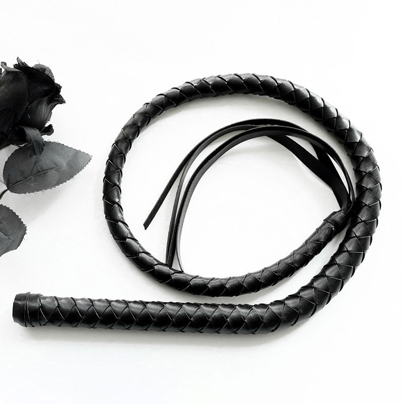 Black Leather Maid Whip Cosplay Accessories