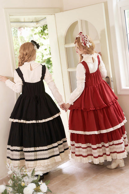 Lily Multi-Layered Ruffle Lace Classic Elegant Lolita Jsk Dress