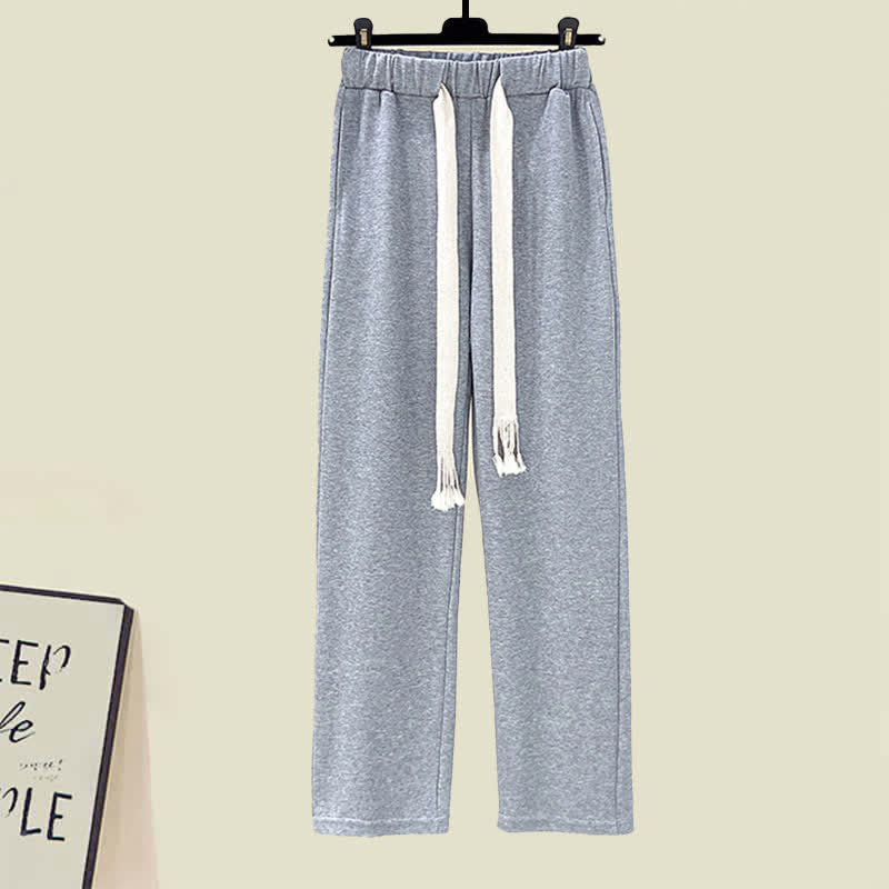 Draw Sweatshirt Pants String Cute Casual Bear