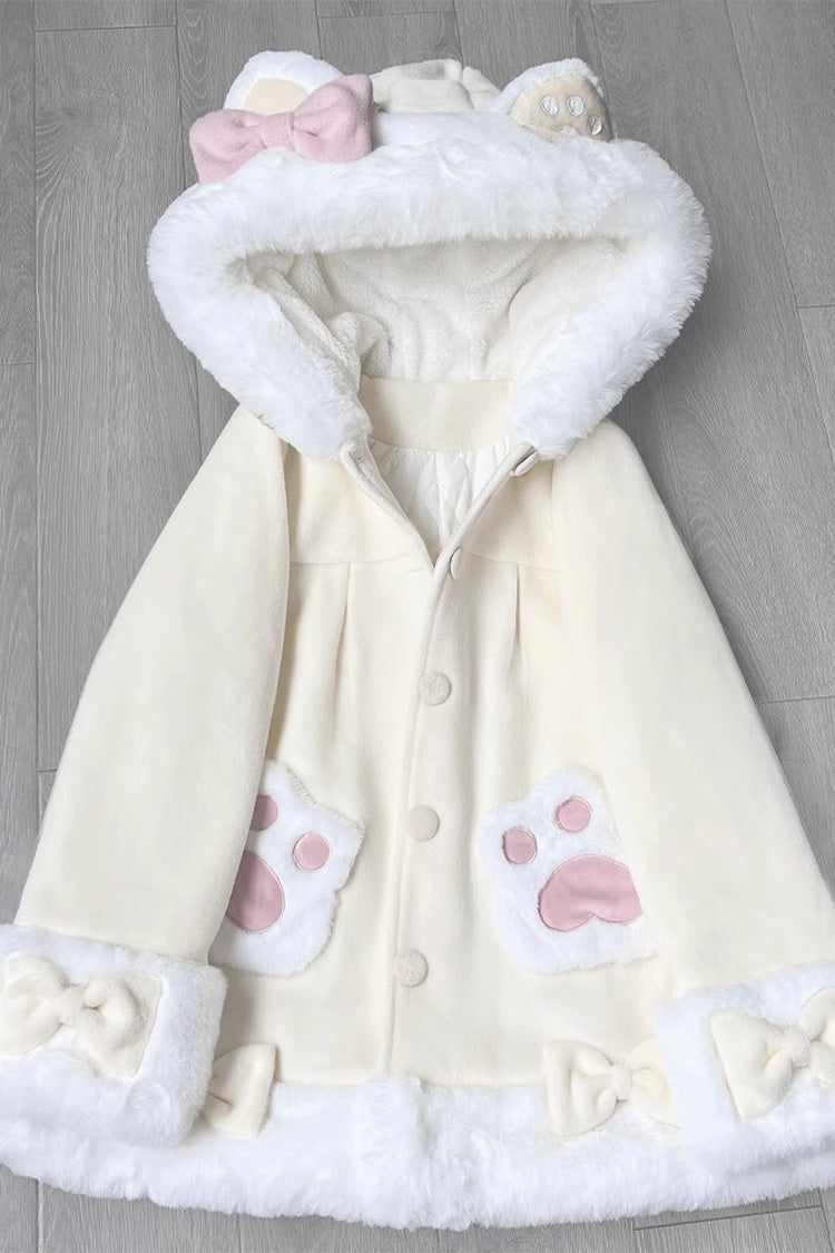 Calico Cat Long-Sleeve Hooded Daily Sweet Lolita Coat in Three Colors