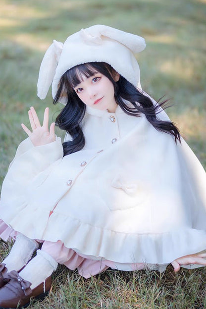 Plush Bunny Ears Princess Cloak Coat