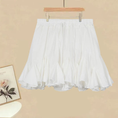 Puffy Pieces Top Skirt Flower 3D Two Irregular Set