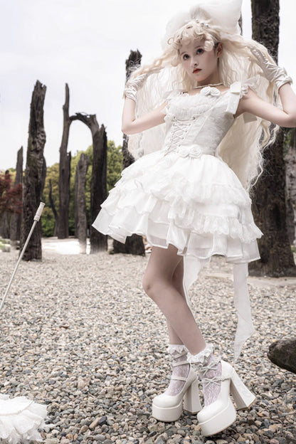 White Rose Multi-Layer Gothic Lolita JSK Dress