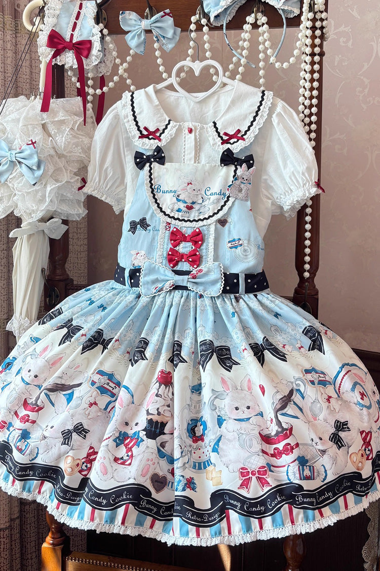 Sleeveless Bow-Trimmed Lace Strap Dress with Print