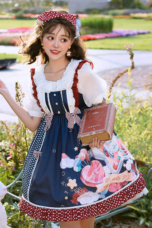 Candy-Jar Print Ruffled Sweet Lolita JSK Dress