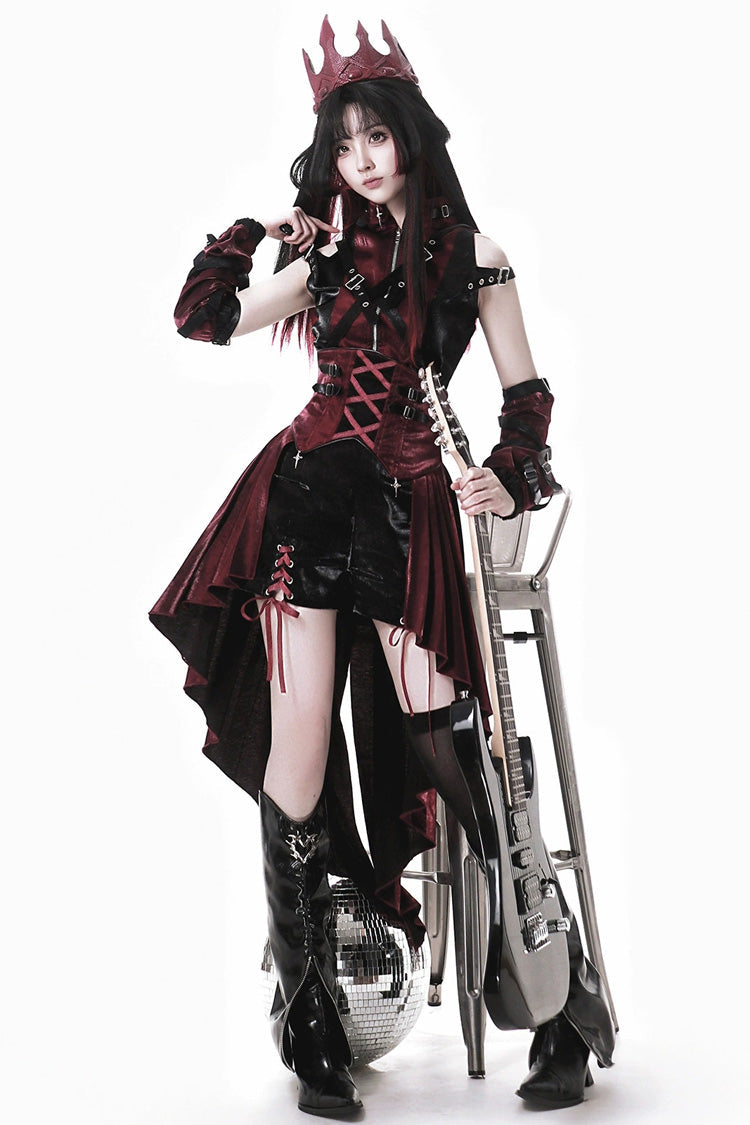 Chief Assassin Lace-Up Gothic Ouji Lolita Set - Noir
