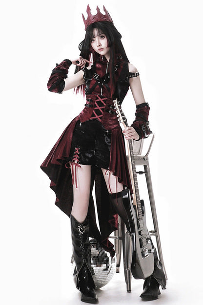 Chief Assassin Lace-Up Gothic Ouji Lolita Set - Noir
