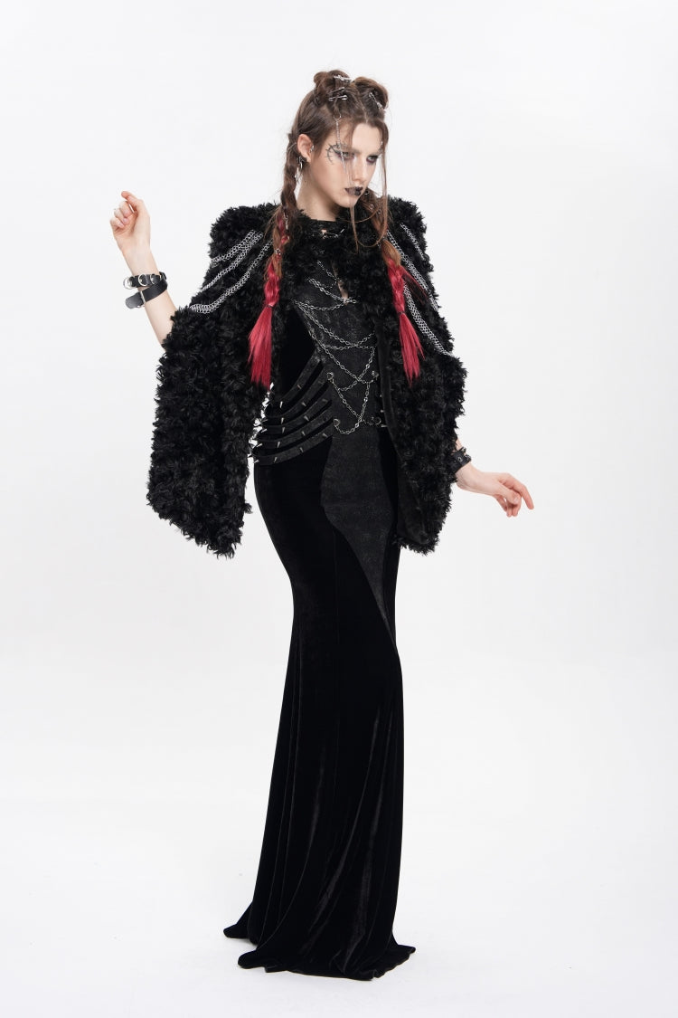 Halterneck Sleeveless Rivet Chain Punk Dress