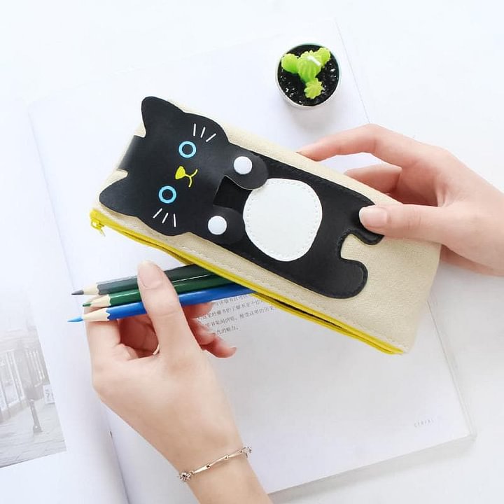 Kawaii Kitty Cat Canvas Pencil Case SP179621