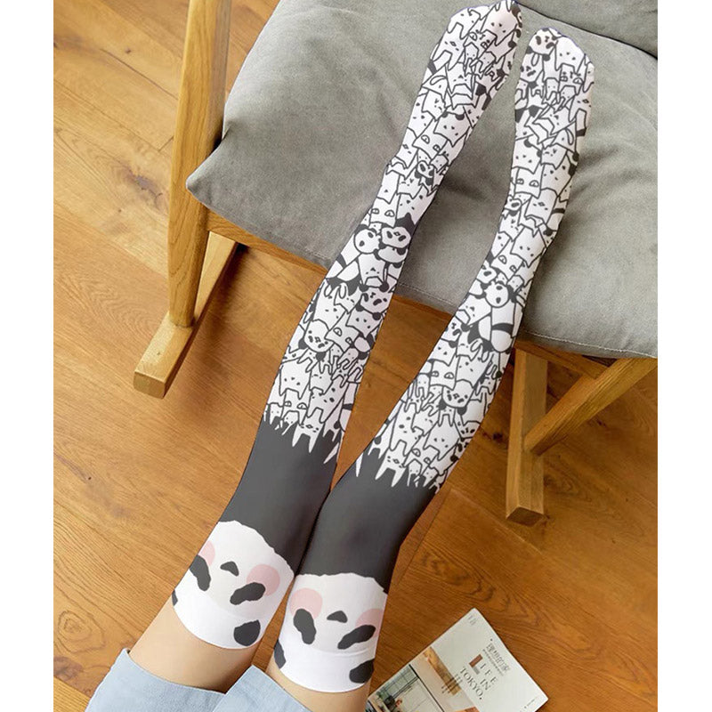 Cute Panda Pattern Print Lolita Stockings