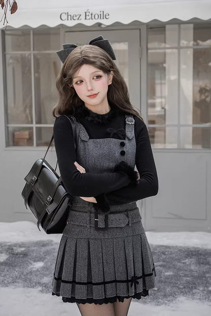 Ruffled Daily Elegant Classic Jumper Dress - Grey Letters & Poems Grace