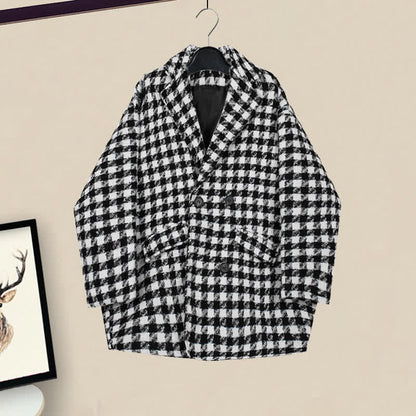 Lattice Blazer Print Lapel Slim Pants T-Shirt Denim Chic