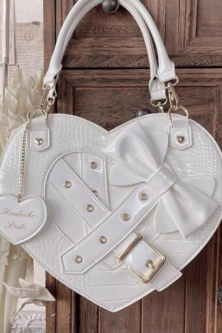 Lolita Heart Shaped Bowknot Buckle Bag