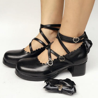 Shoes Made Cute Bow SP168083 Custom Lolita Black