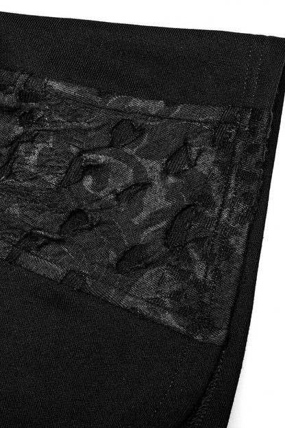 Ripped Hooded Black Asymmetric Gothic Scarf for Men