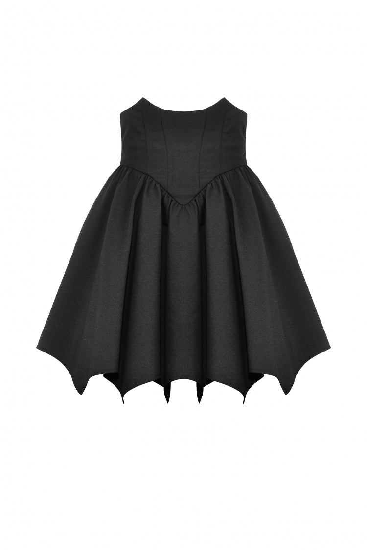 Black Batwing Hem High Waist Gothic Lolita Short Skirt