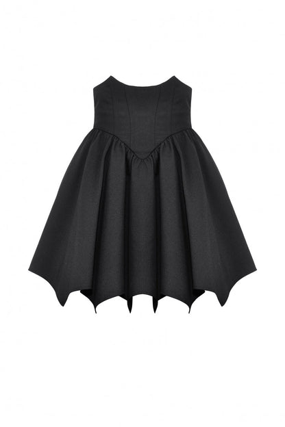 Black Batwing Hem High Waist Gothic Lolita Short Skirt