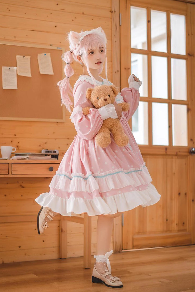 Toffee Bobo Long Sleeve Print Ruffle Dress - Sweet Lolita