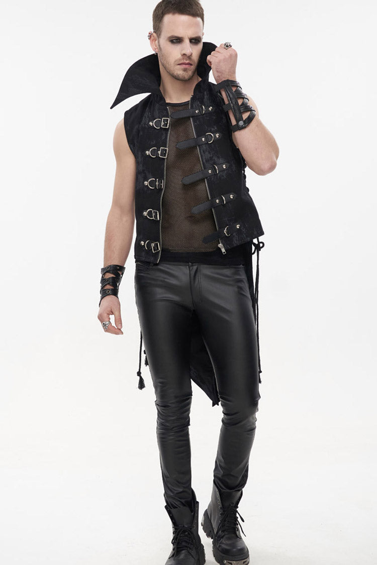 Rebel D-Ring Belted Asymmetrical Tailcoat with Side Slits