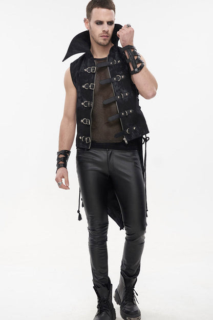 Rebel D-Ring Belted Asymmetrical Tailcoat with Side Slits