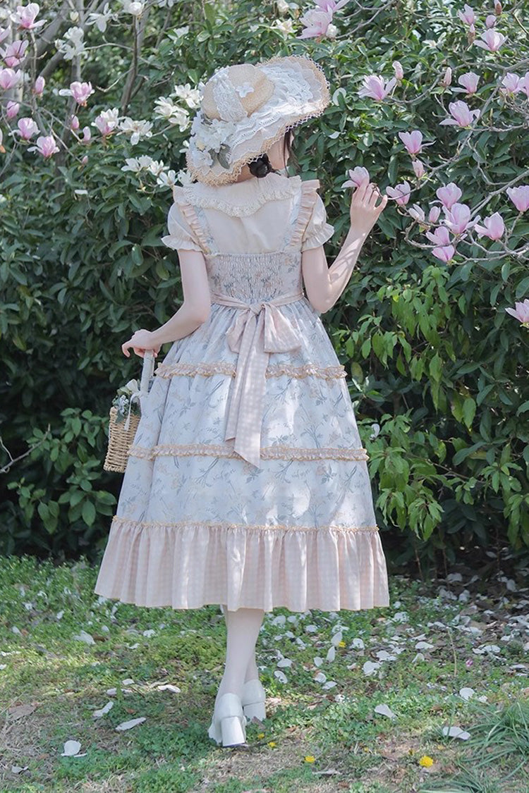 Butterfly and Cherry Embroidered Ruffled Sweet JSK Gown