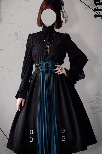 Black Blue Dawn Keeper Lolita Skirt