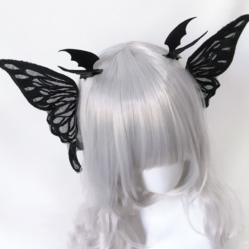 Pince à cheveux gothique en forme d'ailes de chauve-souris et de papillon de nuit, accessoire pour cheveux d'Halloween