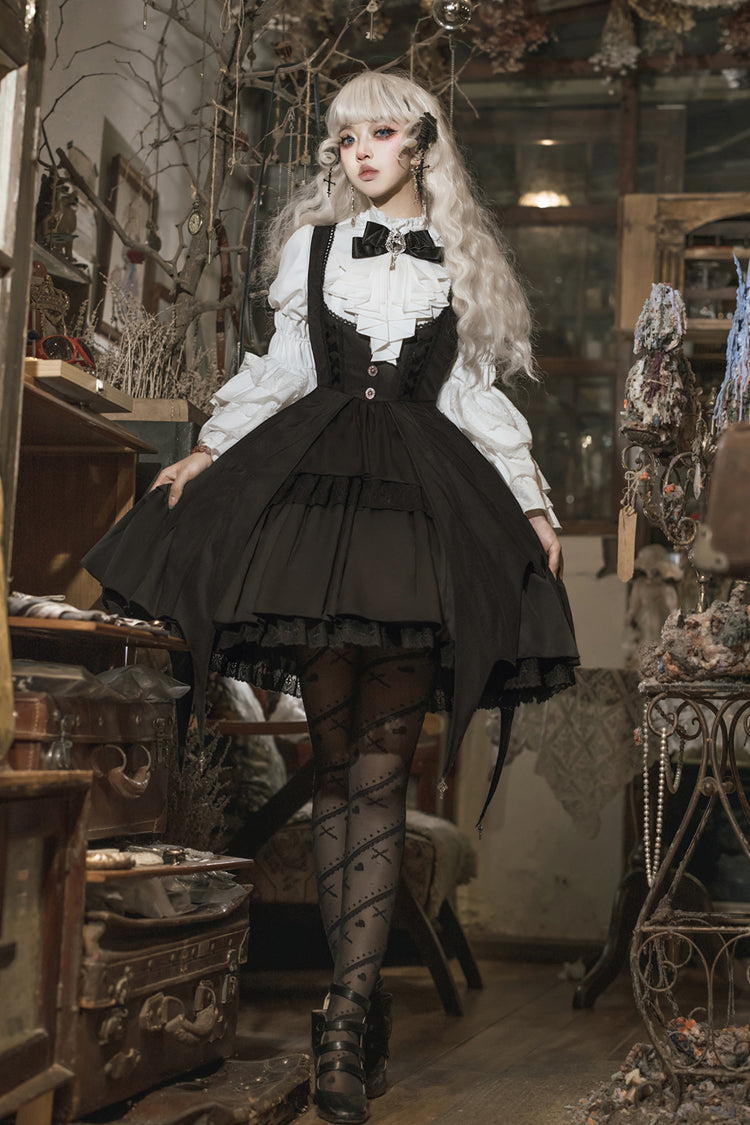 Gothic Princess Lolita Strap Dress with Cardigan and Bow