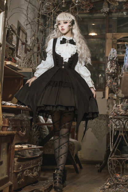 Gothic Princess Lolita Strap Dress with Cardigan and Bow
