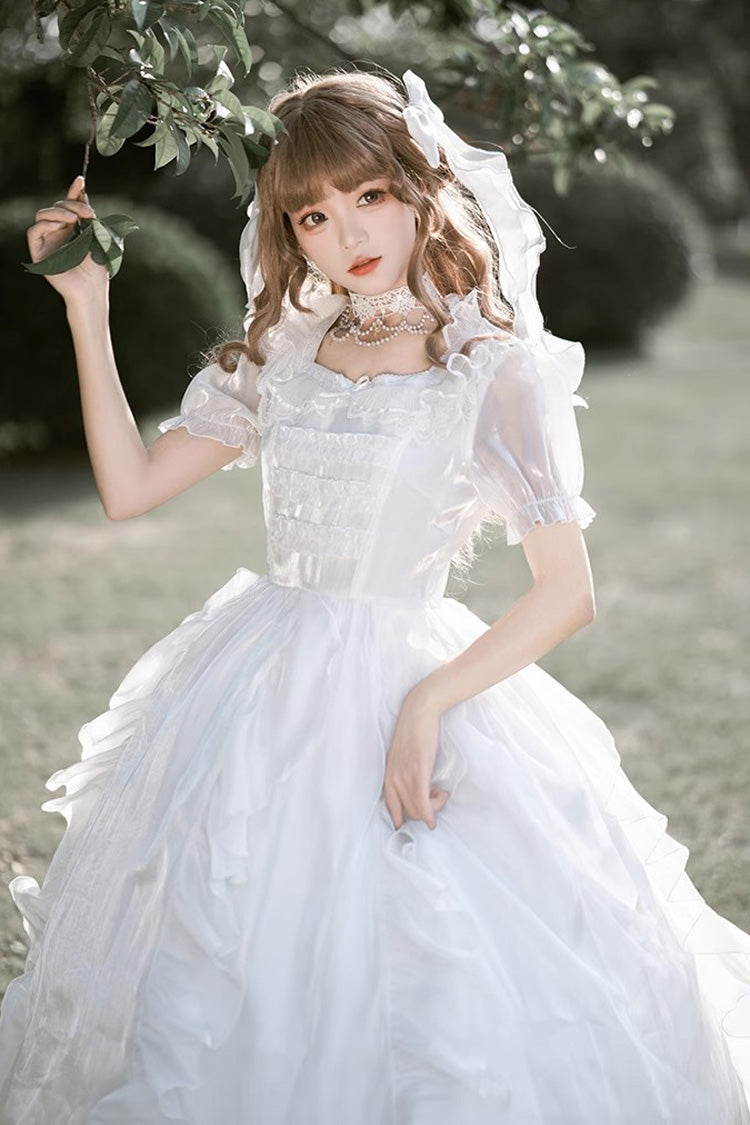 Ivory Fantasy Fairy Ruffle Sleeve Elegant Lolita Gown