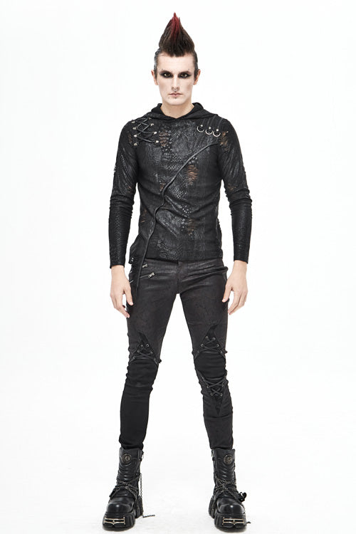 Gothic Layered Look Slim Fit Pants