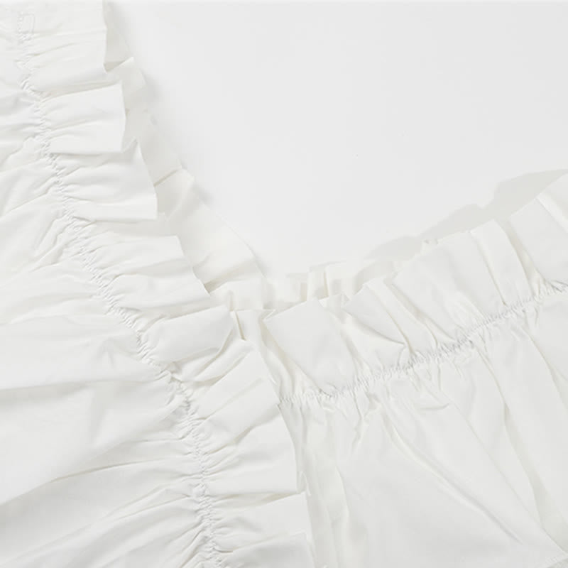 Shirt Pocketed Sleeve Puff Cargo Pants Crop Loose