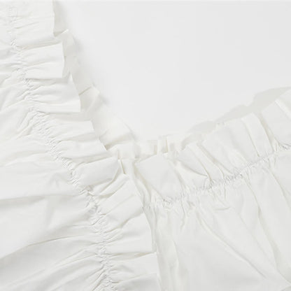 Shirt Pocketed Sleeve Puff Cargo Pants Crop Loose