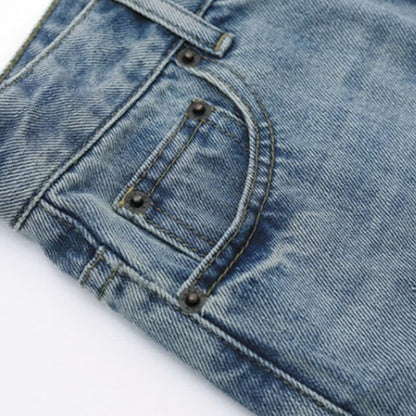 Blossom Button Denim T-Shirt Set Pants Letter