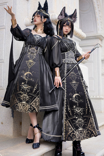 Printed Hot-Stamped Gothic Mini JSK Dress