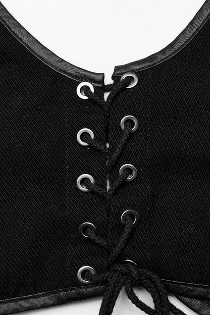 Steampunk Vest with Snake Buckle and Metal Accents for Her