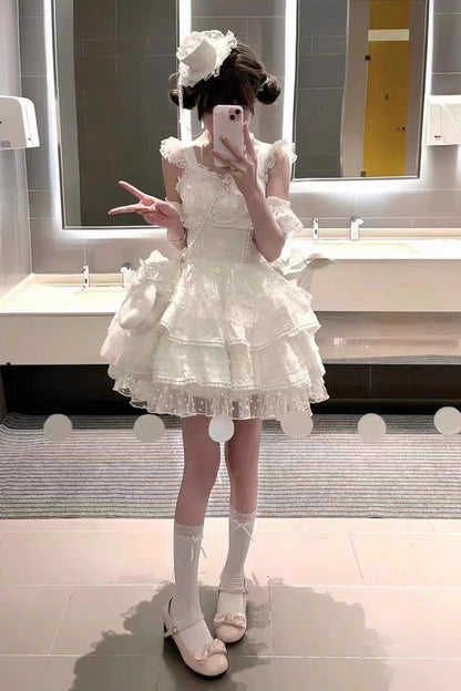 Multi-Layered Bow Lace Sweet Lolita Dress