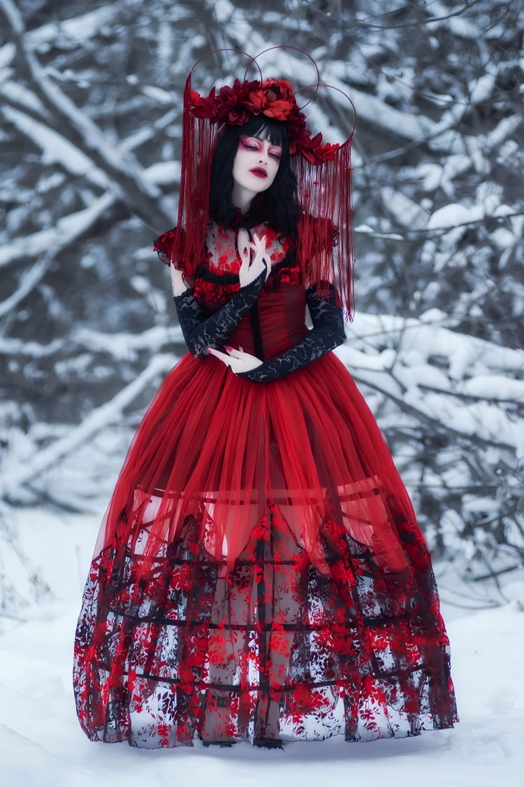 Hanayome Lace Lace-Up Gothic Elegant Wedding Dress