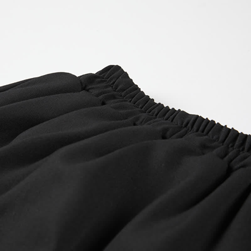 Irregular Decor Print SKirt Set Bow T-Shirt Letter