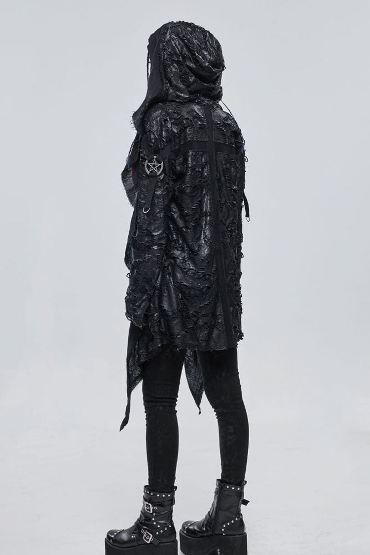 Womens Knit Jacket with Mesh Inserts and Metal Decor
