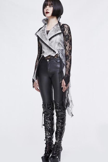 Ivory Laced Up Asymmetrical Hem Gothic Corset Waistcoat