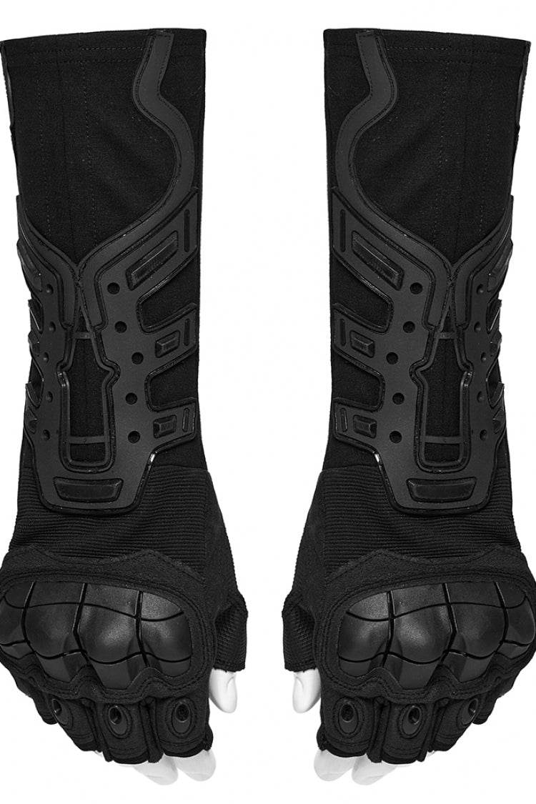 Punk Half-Finger Gloves with Rubber Patches