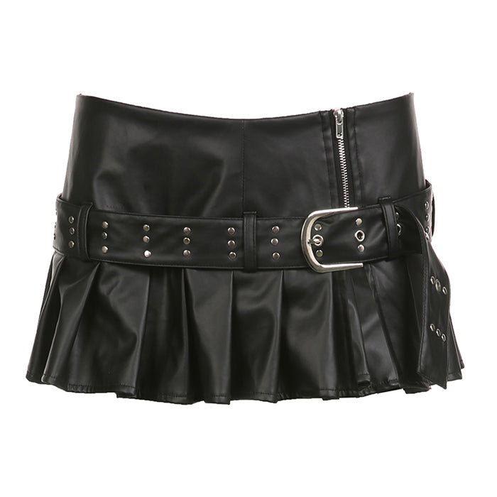 Jupe micro en cuir noir