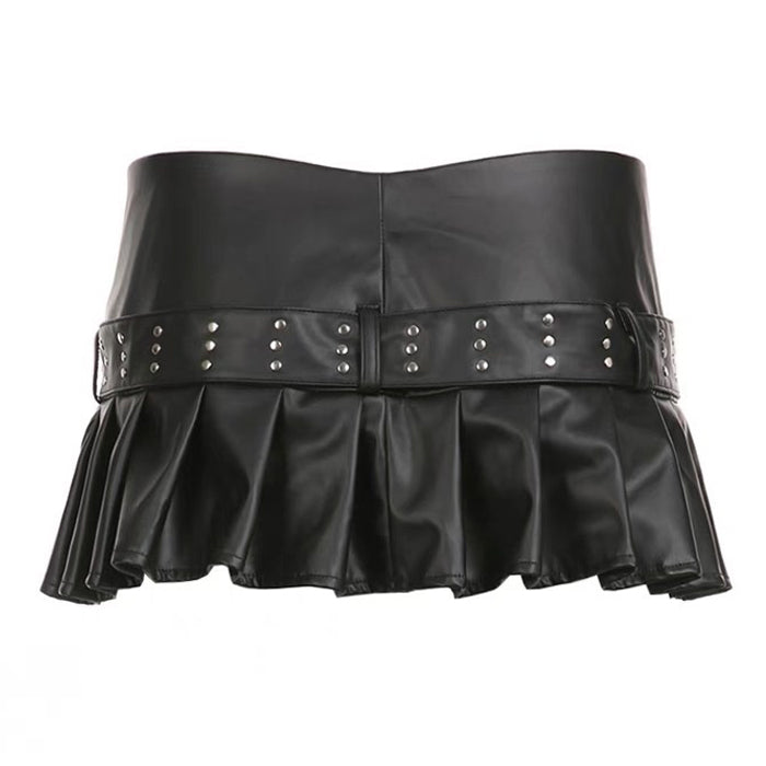 Jupe micro en cuir noir