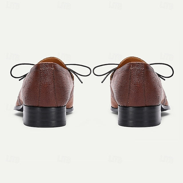 Men's Tan Genuine Leather Oxford Shoes – Vintage