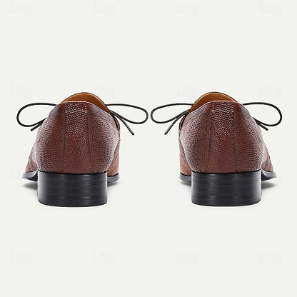 Men's Tan Genuine Leather Oxford Shoes – Vintage