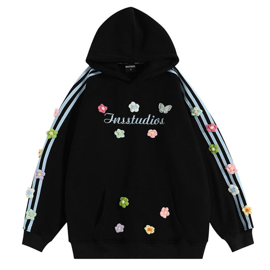 Blokette Hoodie Floral Aesthetic Embroidery