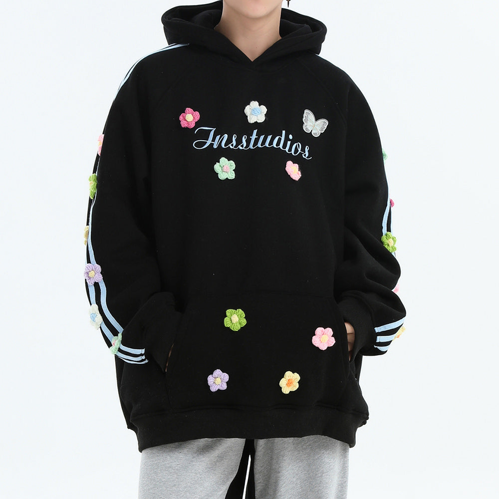 Blokette Hoodie Floral Aesthetic Embroidery